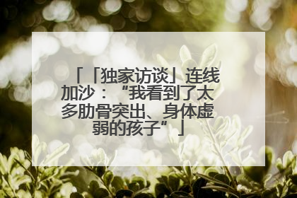 「独家访谈」连线加沙：“我看到了太多肋骨突出、身体虚弱的孩子”