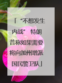 “不想发生内战” 特朗普称如果需要将向加州增派国民警卫队