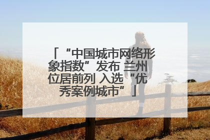“中国城市网络形象指数”发布 兰州位居前列 入选“优秀案例城市”