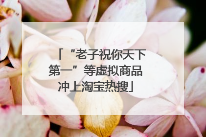 “老子祝你天下第一”等虚拟商品冲上淘宝热搜