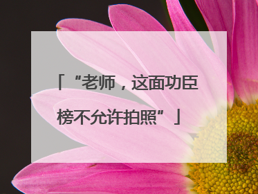 “老师，这面功臣榜不允许拍照”