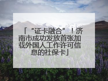 “证卡融合”！济南市成功发放首张加载外国人工作许可信息的社保卡