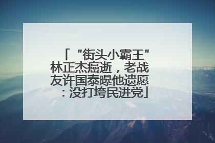 “街头小霸王”林正杰癌逝，老战友许国泰曝他遗愿：没打垮民进党
