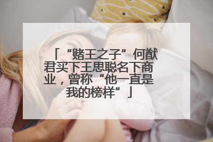 “赌王之子”何猷君买下王思聪名下商业，曾称“他一直是我的榜样”