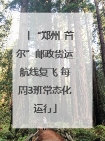 “郑州-首尔”邮政货运航线复飞 每周3班常态化运行