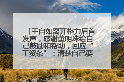 王自如离开格力后首发声，感谢董明珠给自己鼓励和帮助，回应“工资条”：清楚自己要什么，工资条不重要