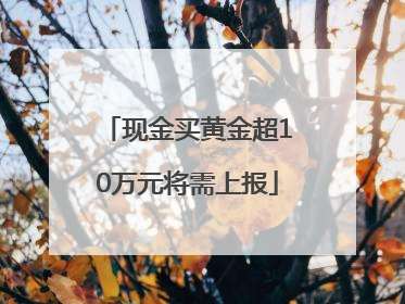 现金买黄金超10万元将需上报