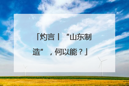 灼言丨“山东制造”，何以能？