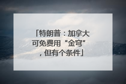 特朗普：加拿大可免费用“金穹”，但有个条件