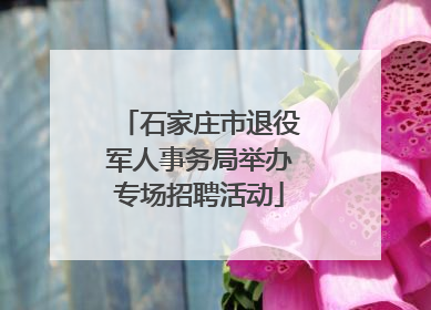 石家庄市退役军人事务局举办专场招聘活动