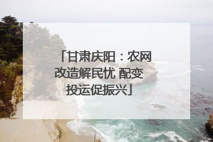 甘肃庆阳：农网改造解民忧 配变投运促振兴