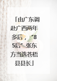 由广东调赴广西两年多后，“85后”张东方当选苍梧县县长