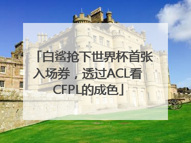 白鲨抢下世界杯首张入场券，透过ACL看CFPL的成色