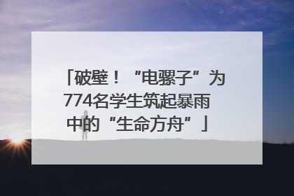 破壁！“电骡子”为774名学生筑起暴雨中的“生命方舟”