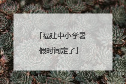 福建中小学暑假时间定了