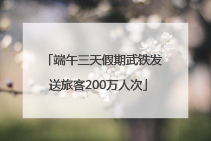端午三天假期武铁发送旅客200万人次