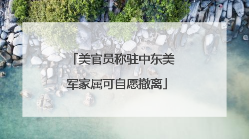 美官员称驻中东美军家属可自愿撤离