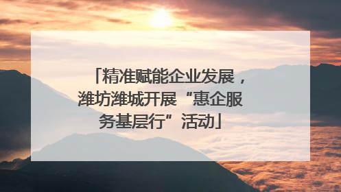 精准赋能企业发展，潍坊潍城开展“惠企服务基层行”活动