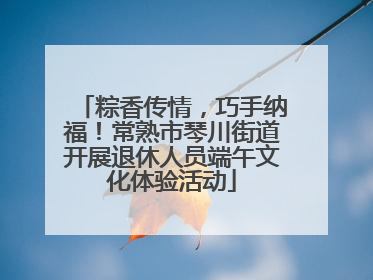 粽香传情，巧手纳福！常熟市琴川街道开展退休人员端午文化体验活动