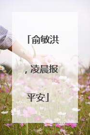 俞敏洪，凌晨报平安