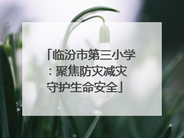 临汾市第三小学：聚焦防灾减灾 守护生命安全