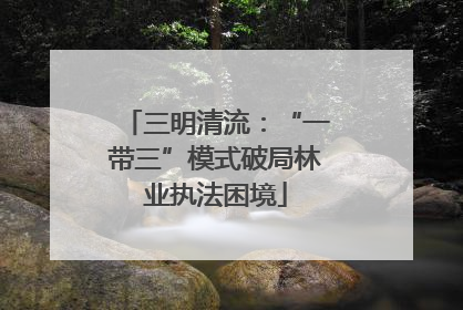 三明清流：“一带三”模式破局林业执法困境