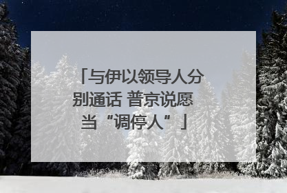 与伊以领导人分别通话 普京说愿当“调停人”