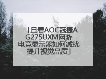 且看AOC冠捷AG275UXM网游电竞显示器如何减扰提升视觉品质