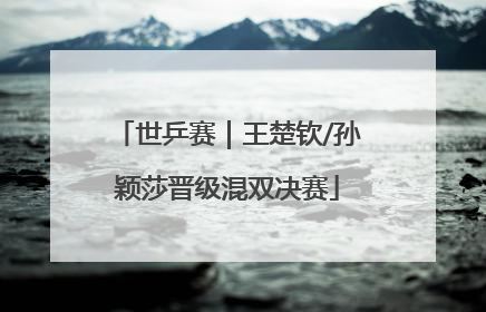 世乒赛｜王楚钦/孙颖莎晋级混双决赛