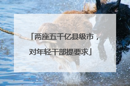 两座五千亿县级市，对年轻干部提要求