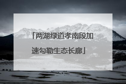 两湖绿道孝南段加速勾勒生态长廊