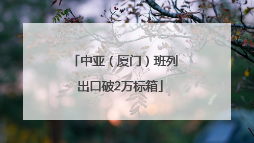 中亚（厦门）班列出口破2万标箱
