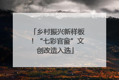 乡村振兴新样板！“七彩官畲”文创改造入选