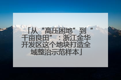 从“高压困地”到“千亩良田”：浙江金华开发区这个地块打造全域整治示范样本