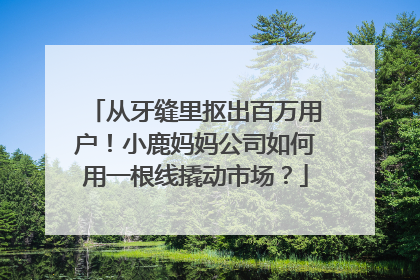 从牙缝里抠出百万用户！小鹿妈妈公司如何用一根线撬动市场？