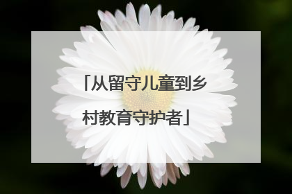 从留守儿童到乡村教育守护者