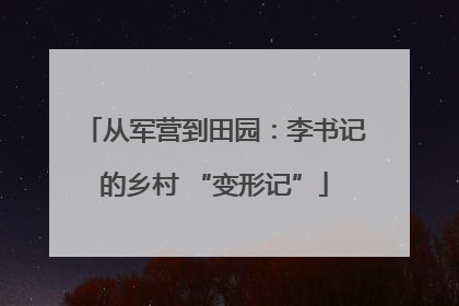 从军营到田园：李书记的乡村 “变形记”