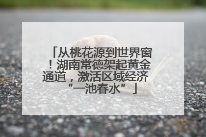 从桃花源到世界窗！湖南常德架起黄金通道，激活区域经济“一池春水”