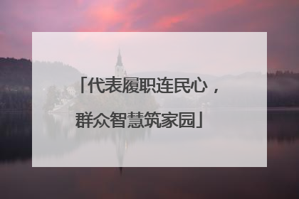 代表履职连民心，群众智慧筑家园