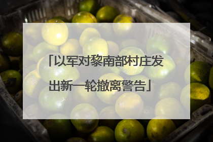 以军对黎南部村庄发出新一轮撤离警告
