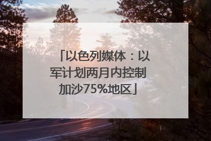 以色列媒体：以军计划两月内控制加沙75%地区
