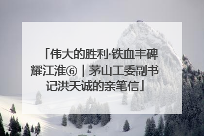 伟大的胜利·铁血丰碑耀江淮⑥｜茅山工委副书记洪天诚的亲笔信