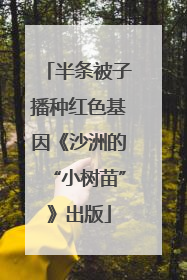 半条被子播种红色基因《沙洲的“小树苗”》出版