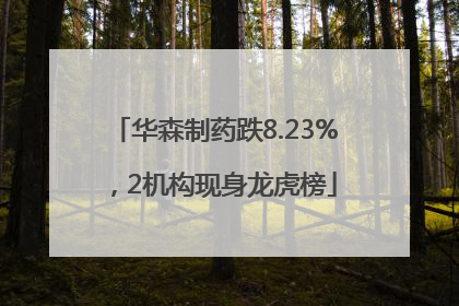 华森制药跌8.23%，2机构现身龙虎榜