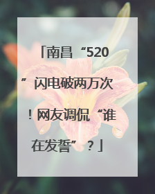 南昌“520”闪电破两万次！网友调侃“谁在发誓”？