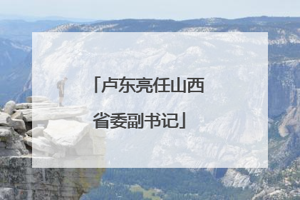 卢东亮任山西省委副书记