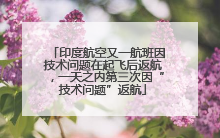 印度航空又一航班因技术问题在起飞后返航，一天之内第三次因“技术问题”返航