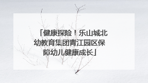 健康探险！乐山城北幼教育集团青江园区保障幼儿健康成长