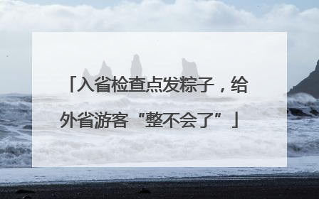入省检查点发粽子，给外省游客“整不会了”