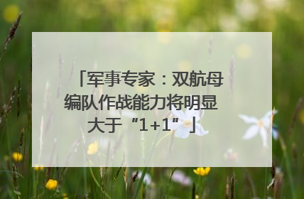 军事专家：双航母编队作战能力将明显大于“1+1”